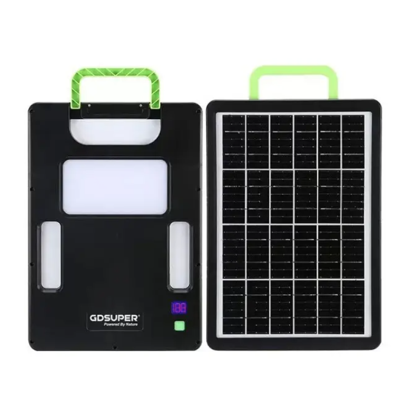 Panou solar fotovoltaic portabil cu lanterna 5000mAh GD980 putere 8W