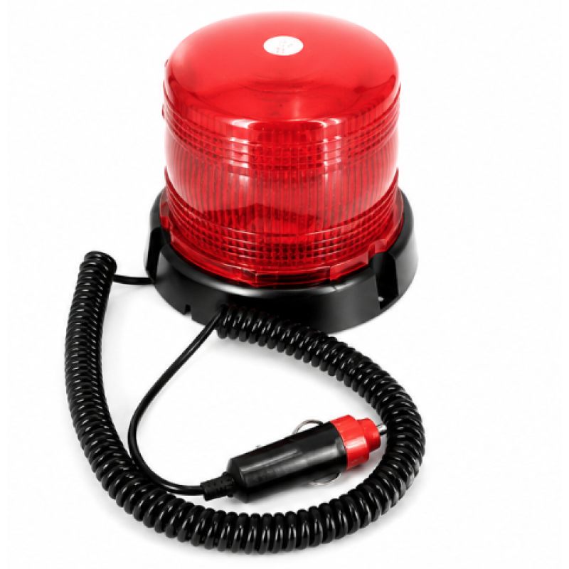 Girofar led 12v 24V cu magnet si mufa bricheta ROSU