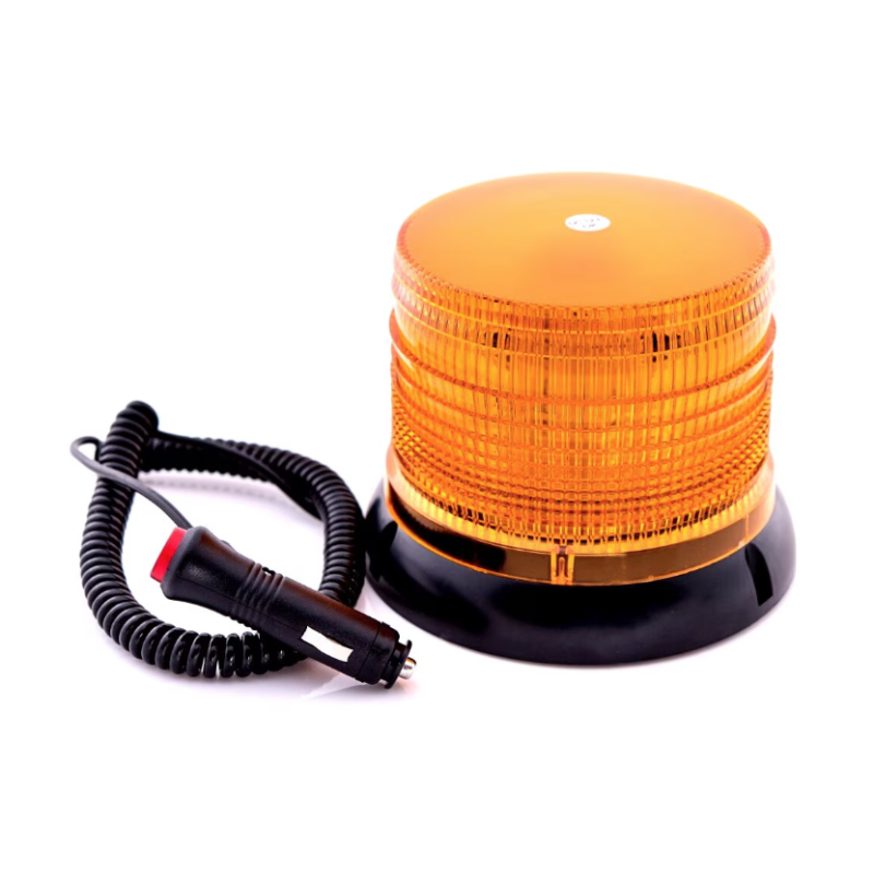 Girofar led 12v 24V cu magnet si mufa bricheta PORTOCALIU