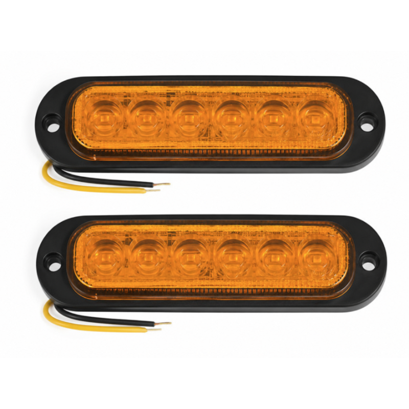 Set 2 mini Lampi LED Galbene laterale de Gabarit 12V 24V pentru Camion Remorca Platforma si Utilaje