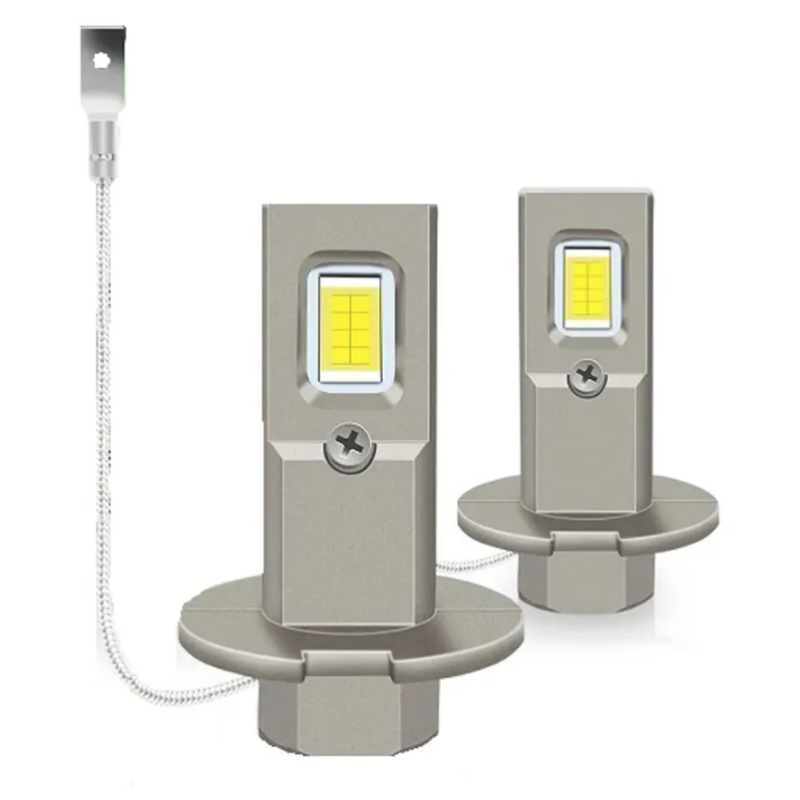 Set 2 becuri auto LED W H3 de 120W cu 15000Lm 12V 6000K lumina alb rece