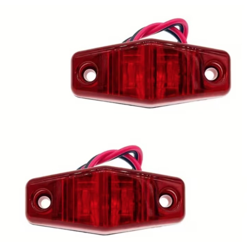 Set 2 Mini Lampi LED de gabarit Laterale ROSII 12V/24V Carcasa Transparenta