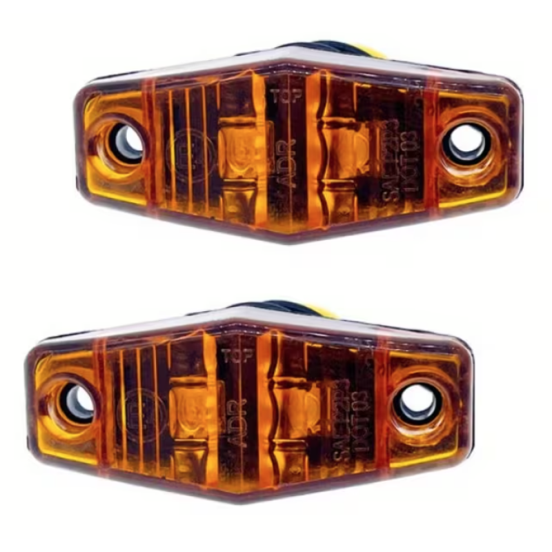 Set 2 Mini Lampi LED de gabarit Laterale GALBENE 12V/24V Carcasa Transparenta