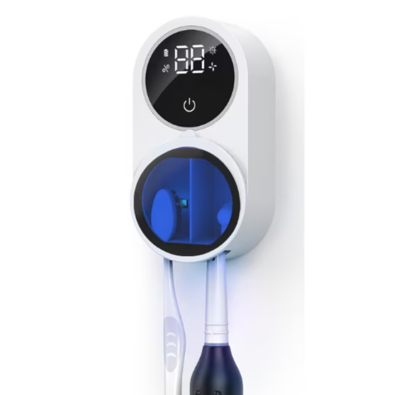 Sterilizator UV portabil pentru 2 periute de dinti tip suport periute Inteligent Senzor Deschidere Inchidere automata