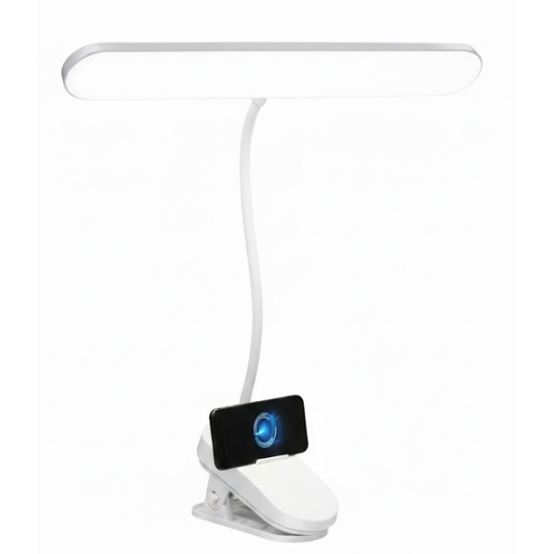 Lampa de noapte brat flexibil prindere clema cu incarcare wireless