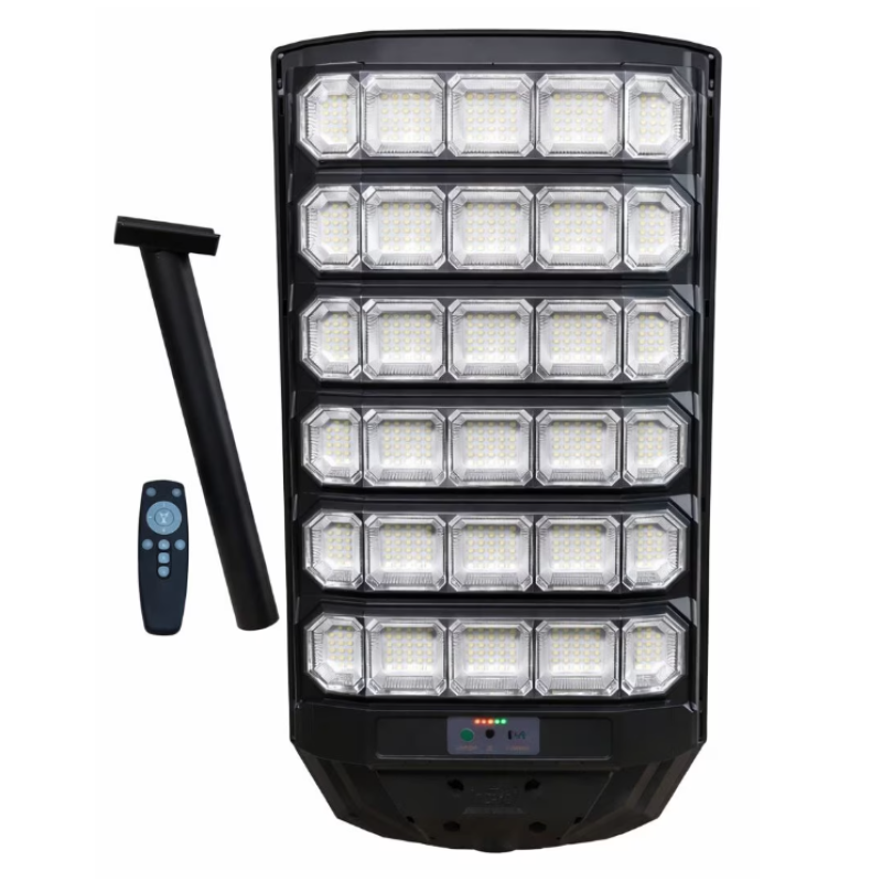 Lampa Solara Stradala putere 1600W senzor miscare PIR si lumina telecomanda inclusa suport montaj Stalp Inclus IP66
