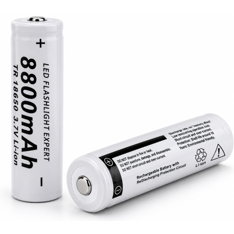 Set 2 Acumulatori ALBI Li-Ion Tip 18650 8800 mAh 3.7V terminal cu varf