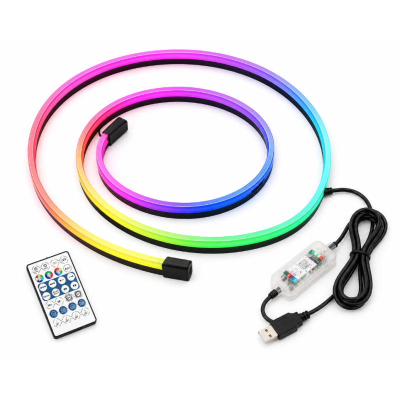 Set 2 benzi acrilice 110cm si 35cm, lumina ambientala auto RGB, alimentare USB