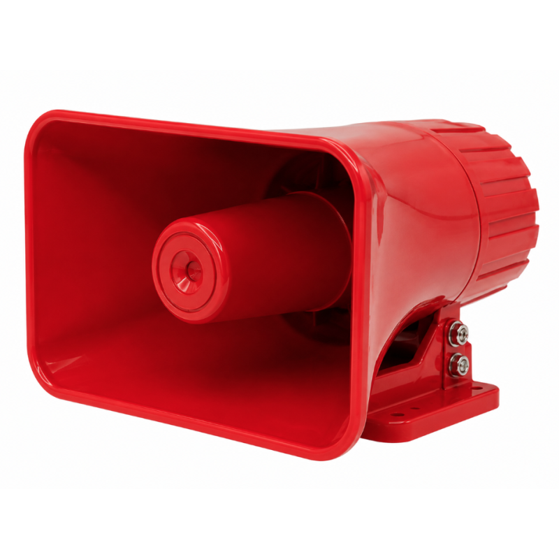 Portavoce-megafon auto 12V cu inregistrare si slot USB 40W Rosie Dreptunghiulara
