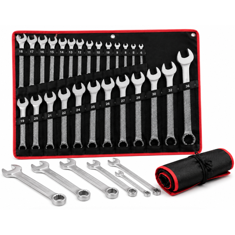Set 25 chei fixe combinate 6 / 36 mm Chrome Vanadium Cr V OX 252