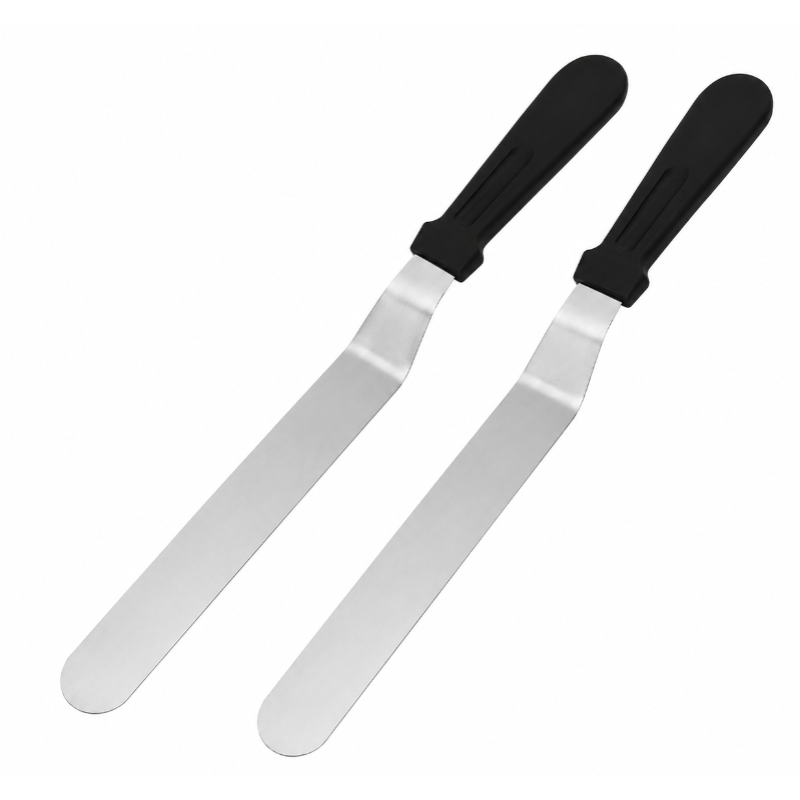 Set 2 Spatule pentru torturi 27x3cm inox negre