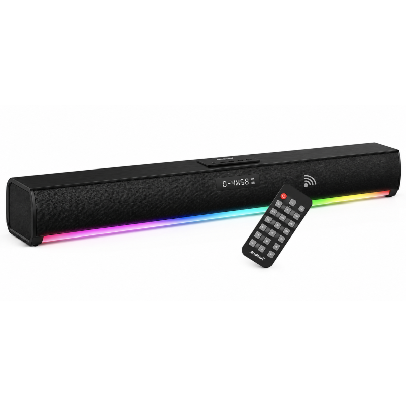 Bara de sunet wireless bluetooth cu iluminare RGB si telecomanda Andowl Q YX58