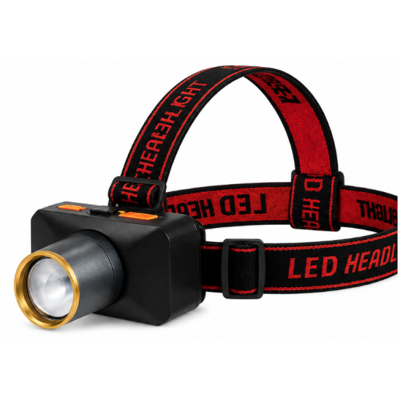 Lanterna de cap CB 665 TG reincarcabila USB Zoom reglabila afisaj digital baterie