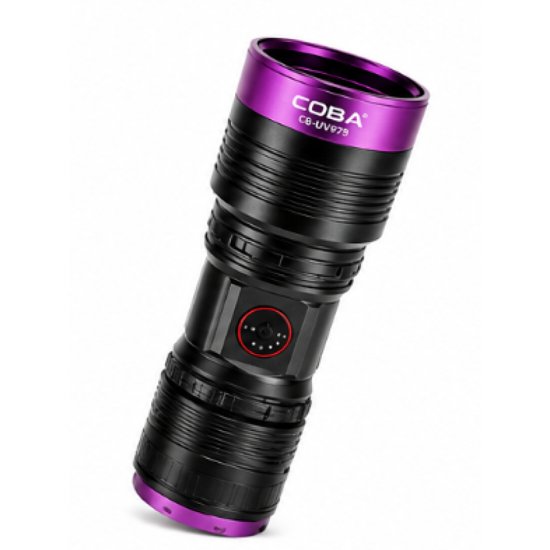 Lanterna de mana UV Profesionala COBA CB UV979 LED UV 4 in 1 Zoom Reglabil 9800 mAh verificare bancnote