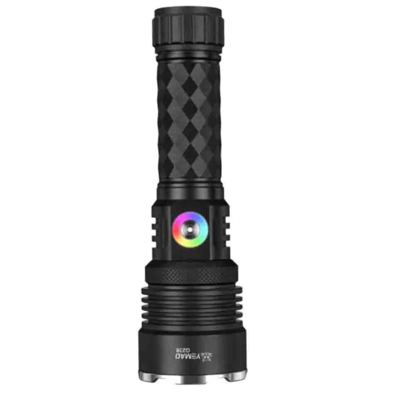 Lanterna de mana LED YEMAO YM G238 TG de 50W cu Zoom Reglabil LED RGB Corp din Aluminiu