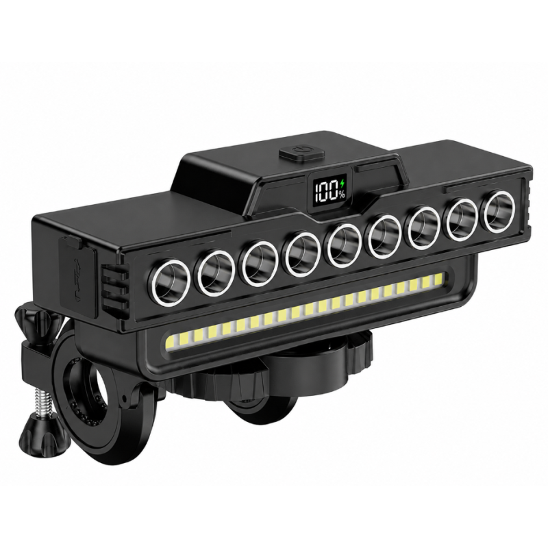Far LED pentru Bicicleta multifunctional cu Claxon Suport Telefon Reincarcabil USB 30 LED