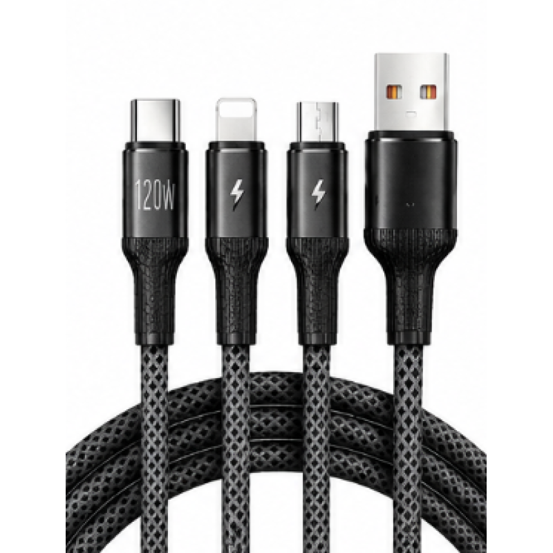 Cablu de incarcare rapida 120W USB Type C / Lightning / Android Lungime 1–2 m