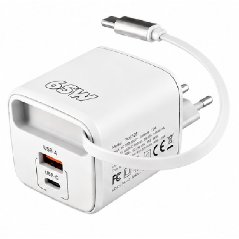 Incarcator Rapid 65W cu Cablu USB C Retractabil PKG128