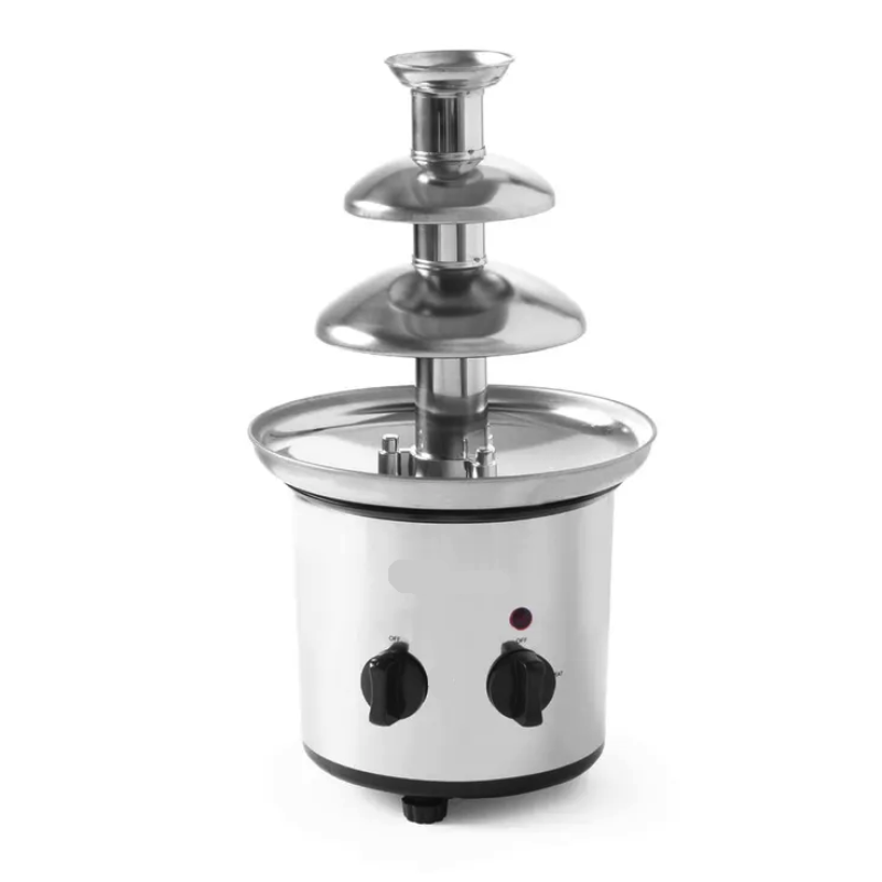 Fantana cu fondue de ciocolata 3 niveluri din otel inoxidabil