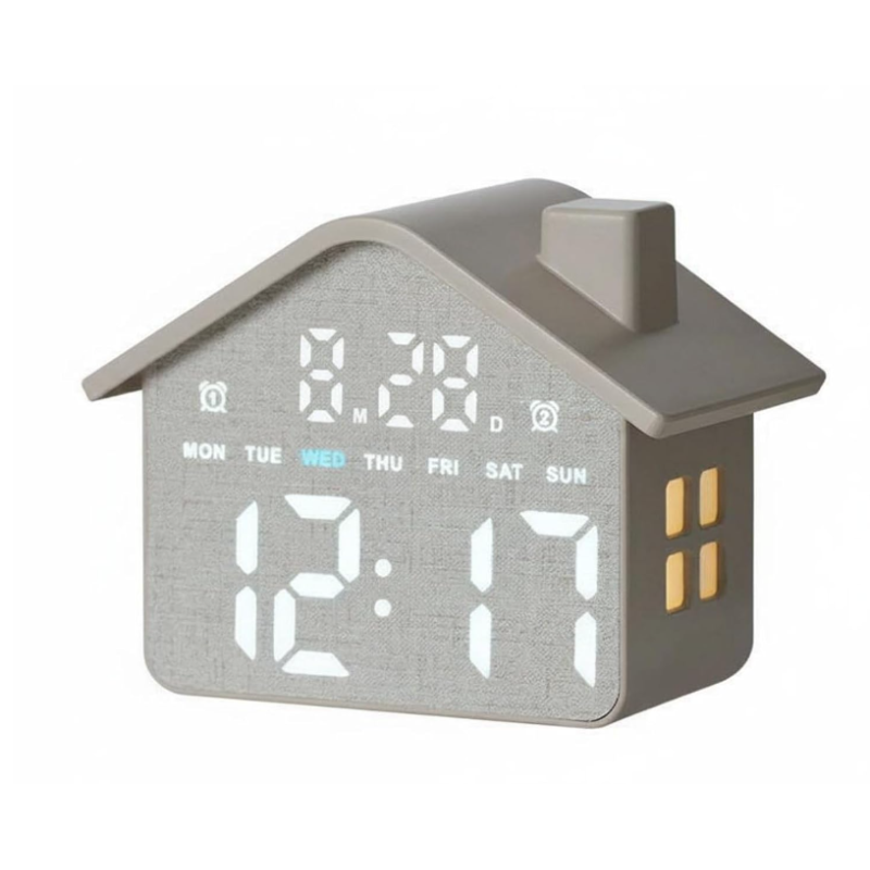 Ceas Digital de Masa tip CASUTA 8063 Multifunctional afisaj LED Mare alarma data