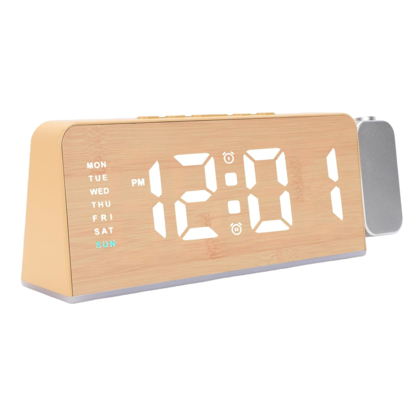 Ceas Digital cu Alarma si Proiectie Ora 8055 afisaj LED temperatura Lumina colorata