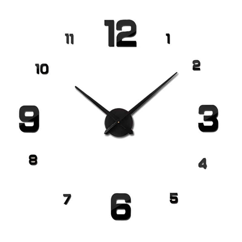Ceas adeziv pentru perete 2D aspect elegant 60cm ZH00520