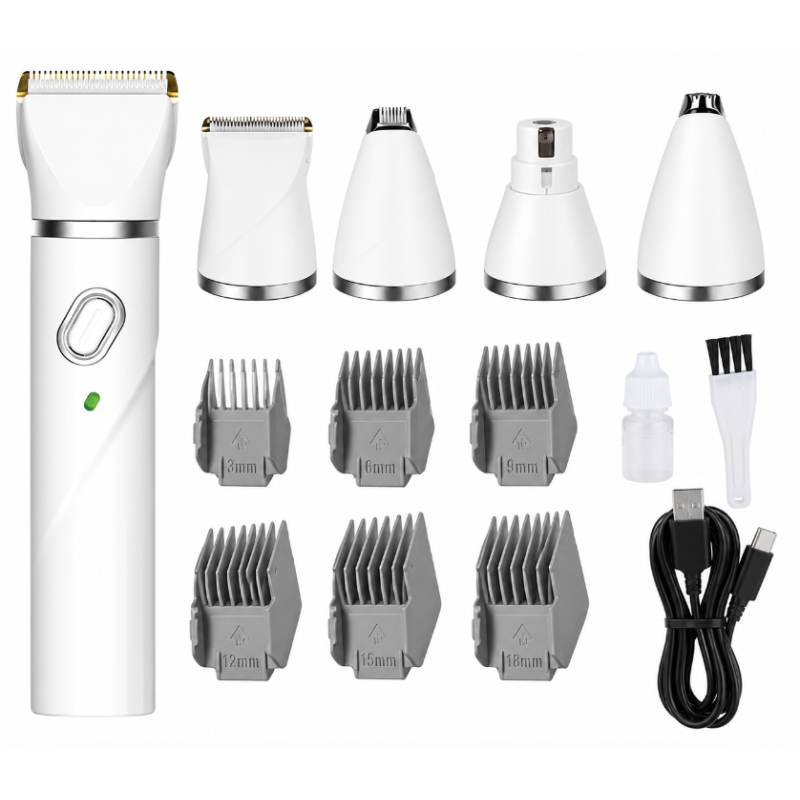 Masina de tuns pentru Animale Kemei KM1775 model 4 in 1 reincarcabila USB 6800 RPM 2000mAh 6 Piepteni