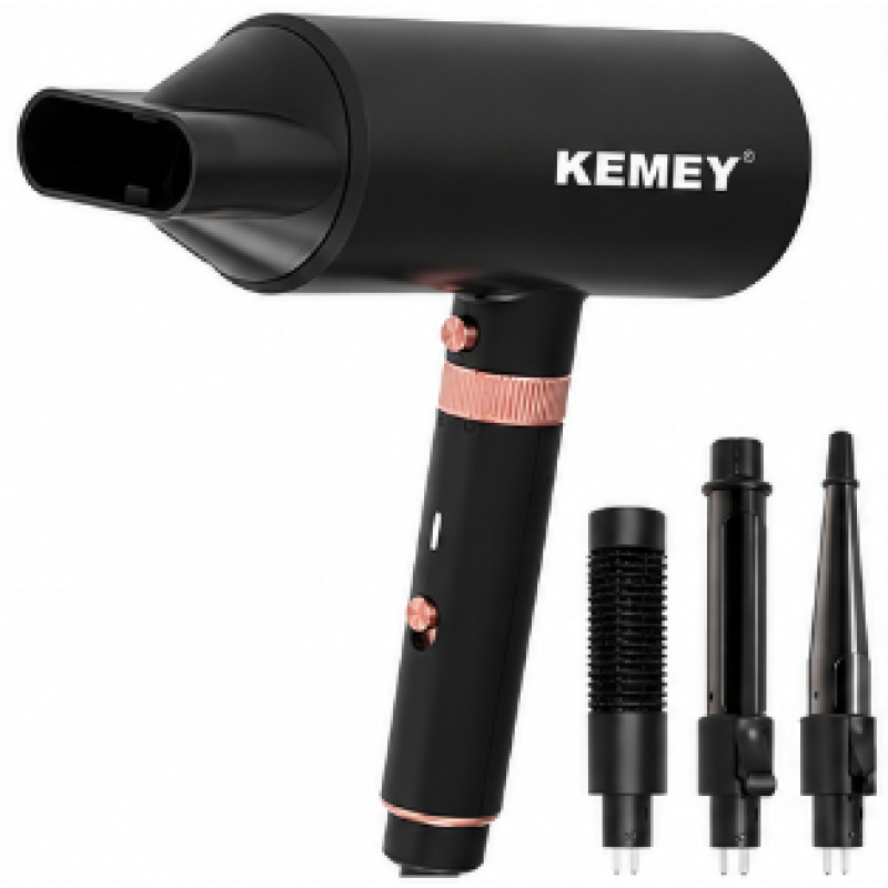 Uscator de par profesional Kemei KM 9203 de 1600W 4 in 1 Aer Cald si Rece Accesorii Ondulare