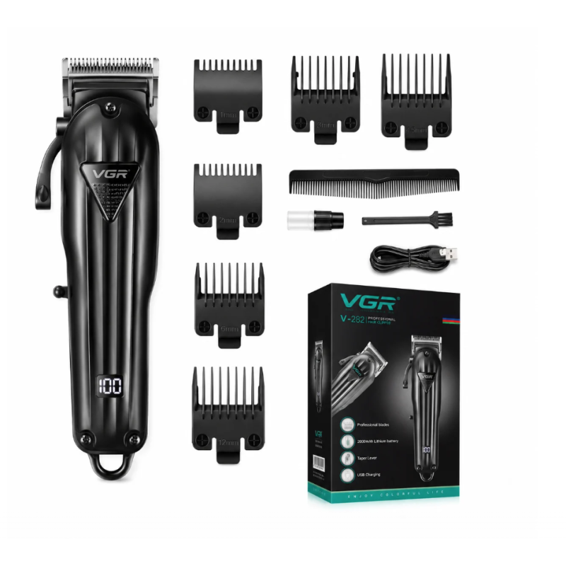 Aparat profesional de tuns VGR V 282 fara fir afisaj LED 6 gratare 2000mAh