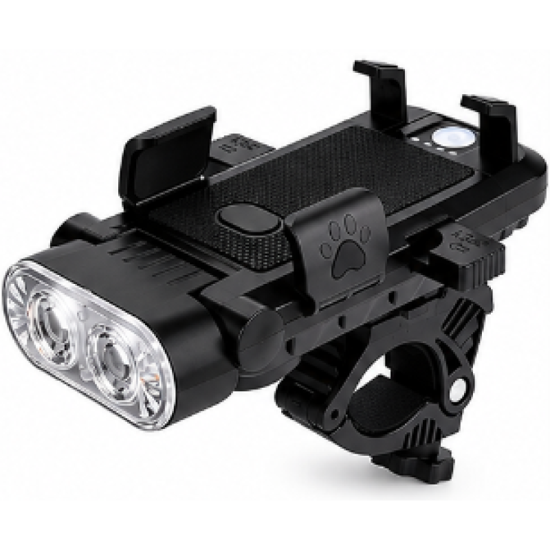 Suport Telefon Bicicleta 4 in 1 Powerbank 4000mAh Claxon 130dB Lanterna LED LY27