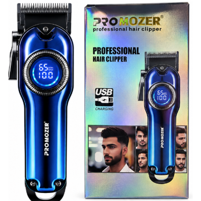 Masina de Tuns Profesionala PROMOZER Display LED Digital incarcare USB Design Ergonomic