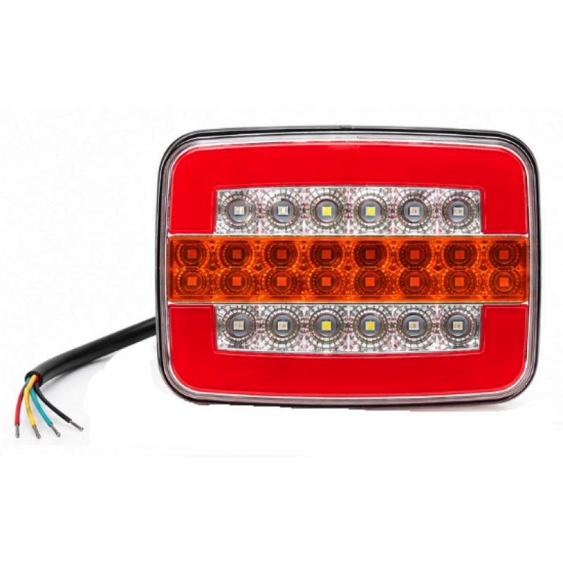 Lampa Stop Spate LED Dreptunghiulara Universala 12V/24V de 125 × 95 × 35 mm pentru Camion Remorca si Utilitare