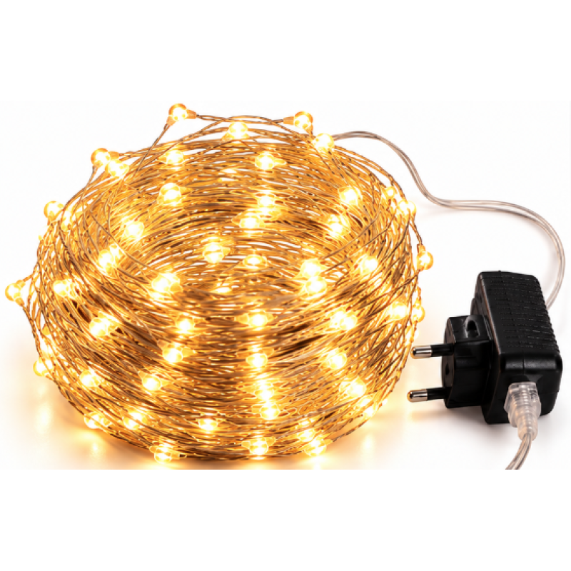 Instalatie Luminoasa LED ALB CALD cu 600 LED 30 metri fir alb cupru 1500 57 Decorativa