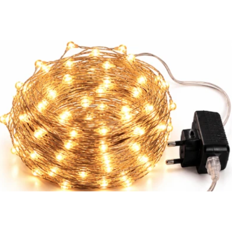 Instalatie Luminoasa LED ALB CALD cu 1000 LED 50 metri fir alb cupru 1500 58 Decorativa