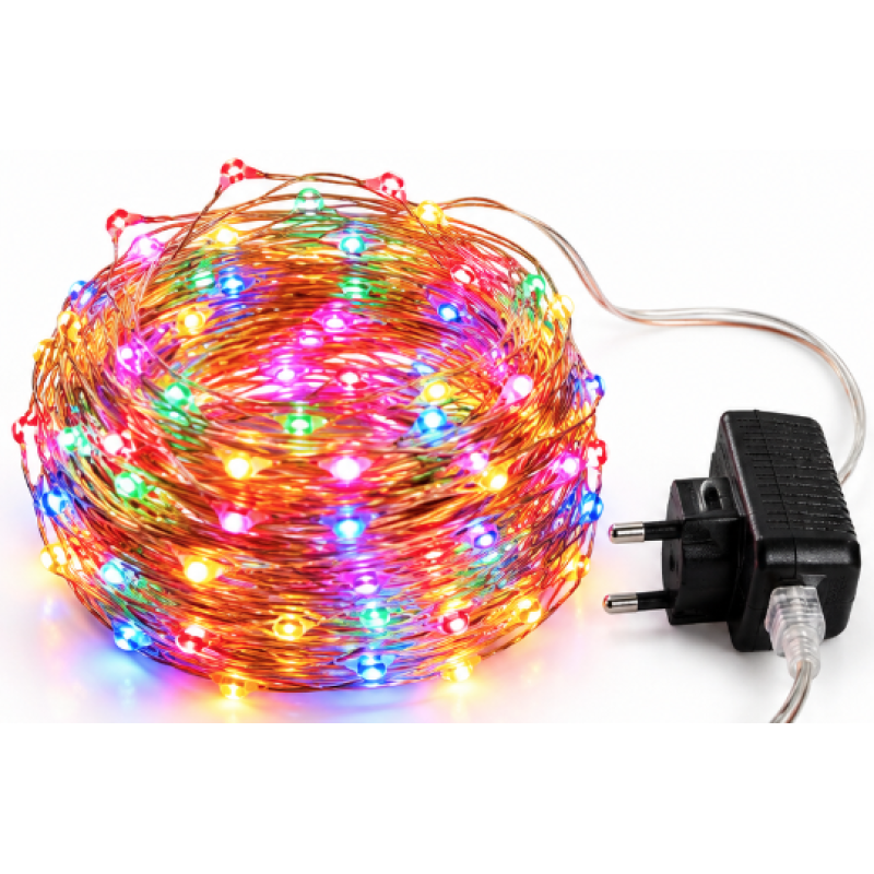 Instalatie Luminoasa LED MULTICOLOR cu 1000 LED 50 metri fir alb cupru 1500 58 Decorativa