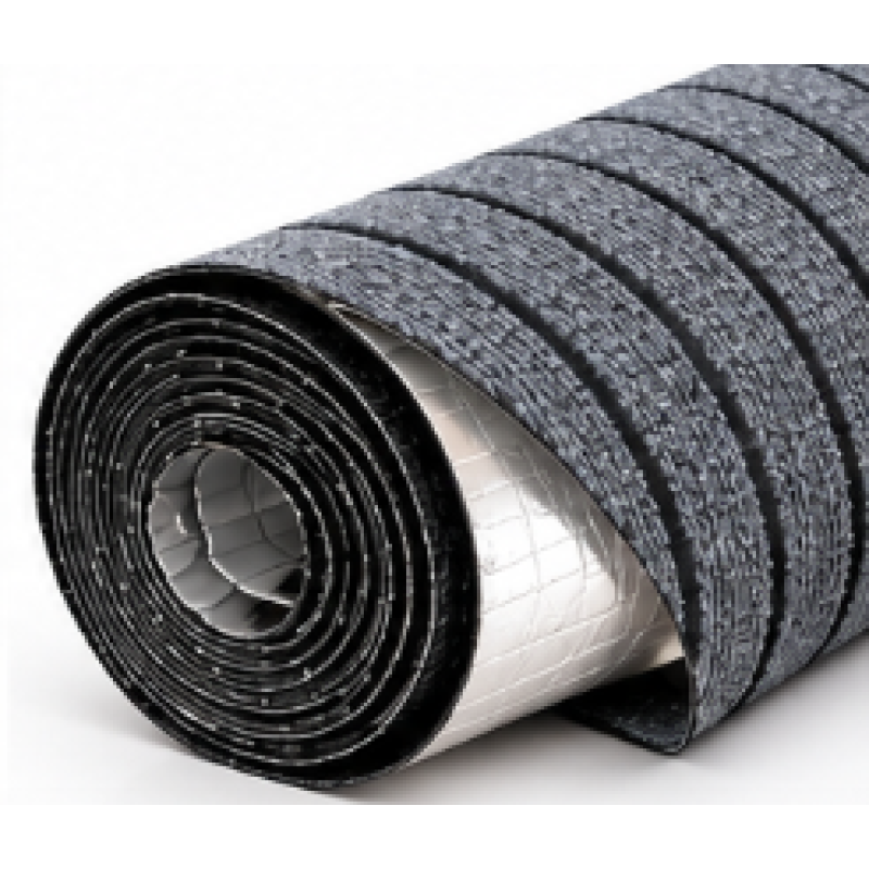 Rola Covoras Antiderapant Autoadeziv pentru Hol si Interior GRI cu Dungi Negre 40 × 300 cm