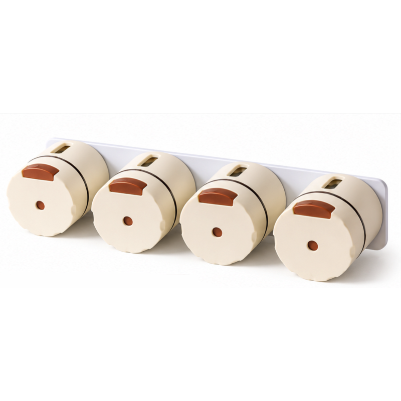 Set 4 Recipiente Magnetice pentru condimente tip organizator cu montare pe Perete