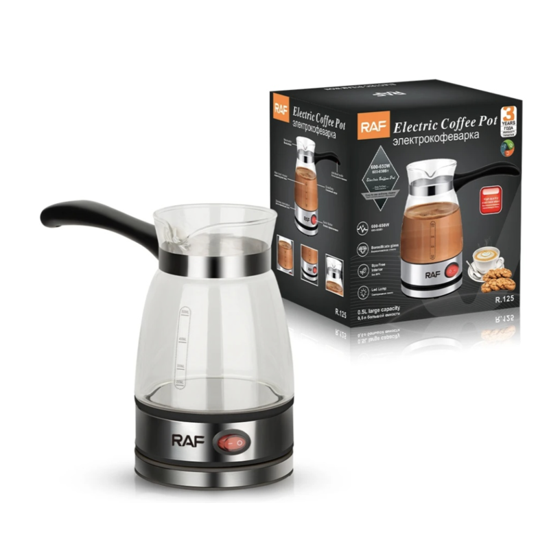 Cafetiera Electrica RAF R125 de 650W Capacitate 500 ml Recipient din Sticla