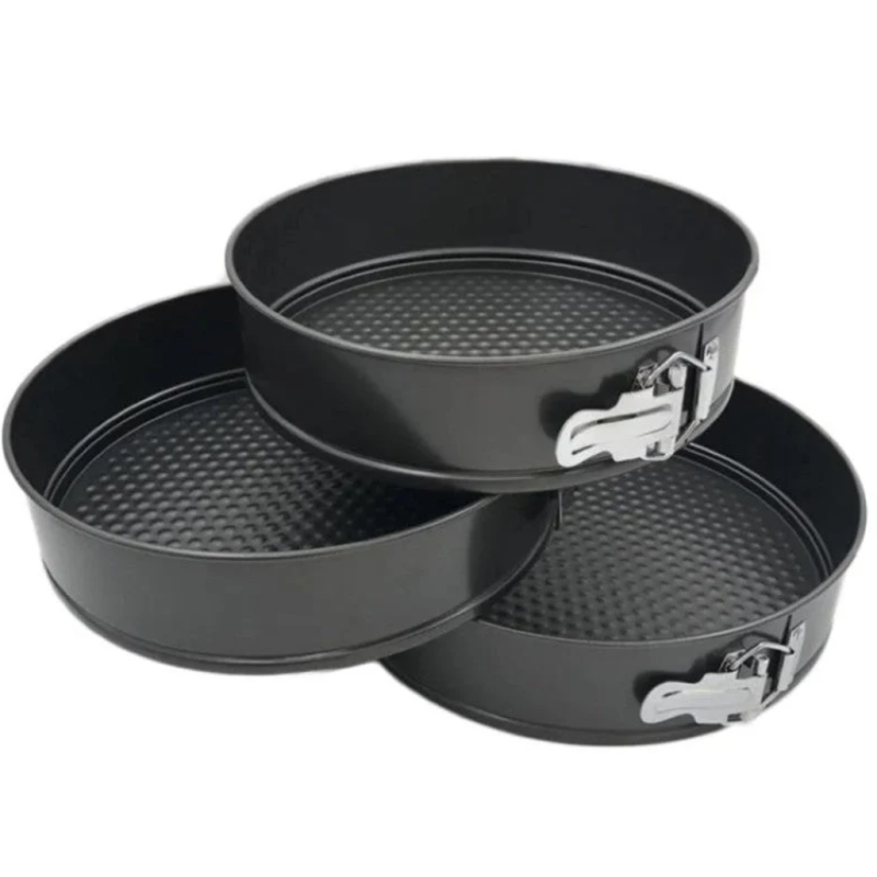Set 3 Forme Rotunde pentru Tort cu Fund Detasabil 18 / 20 / 22 cm