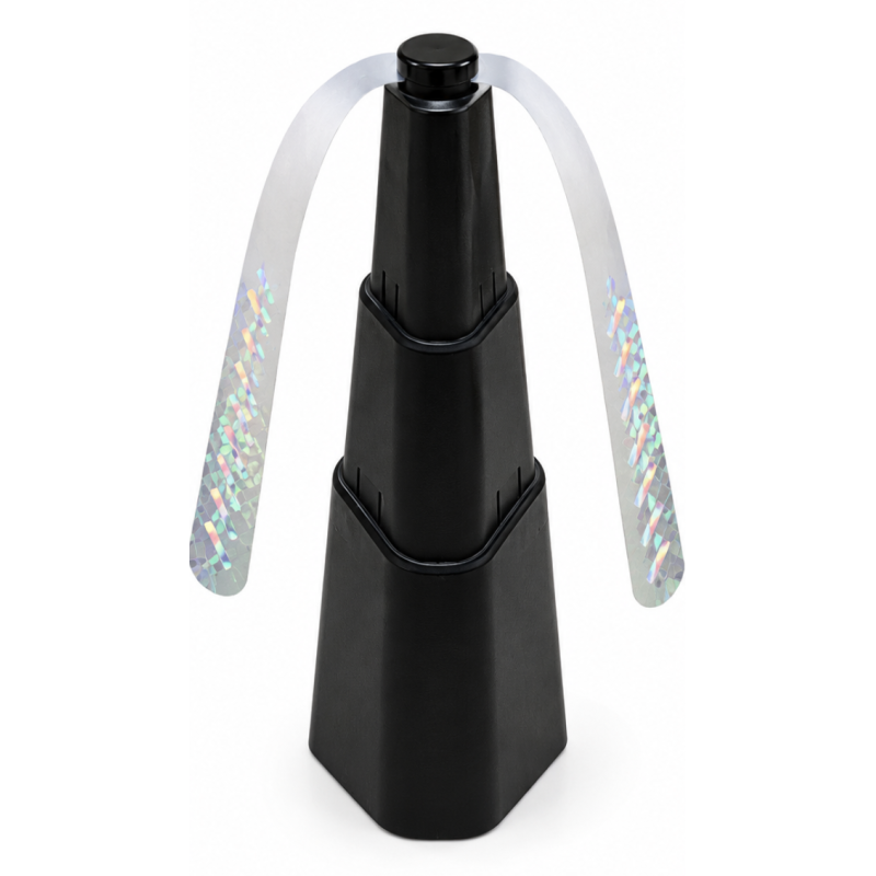 Mini Ventilator Anti Muste cu Lamele Holografice Soft Stopa Alimentare 2×AA Portabil