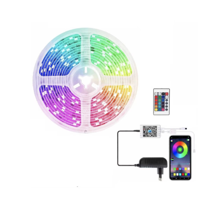 Instalatie LED RGB 10 Metri Multicolora Control prin Aplicatie si Telecomanda