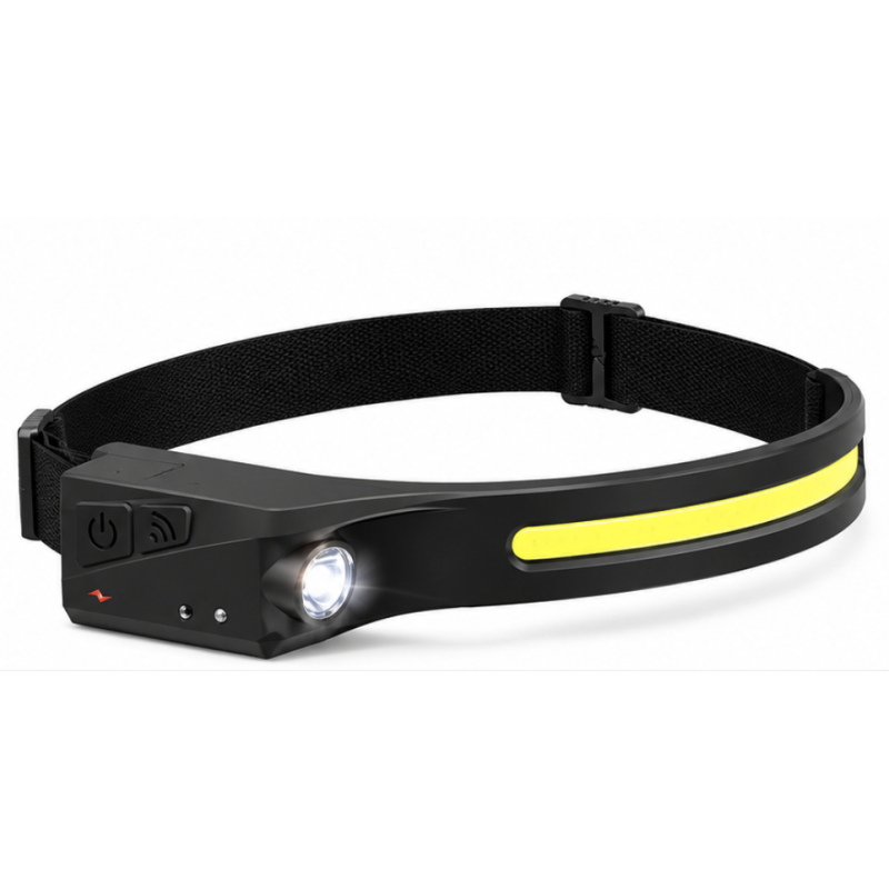 Lanterna de Cap LED cu acumulator Intern senzor de miscare banda COB + LED XPE 350 Lumeni