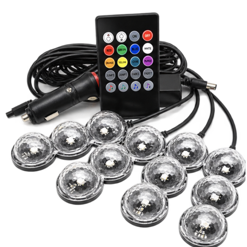 Lumini Ambientale Auto Starlight LED RGB cu Telecomanda