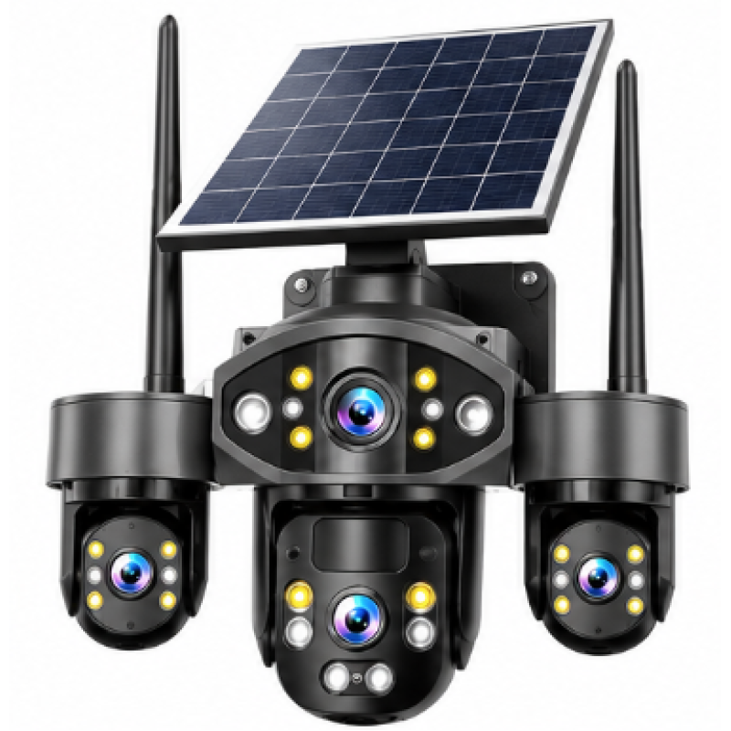 Camera de Supraveghere Solara TS4 8K de Exterior cu Panou Solar Conectare Wireless