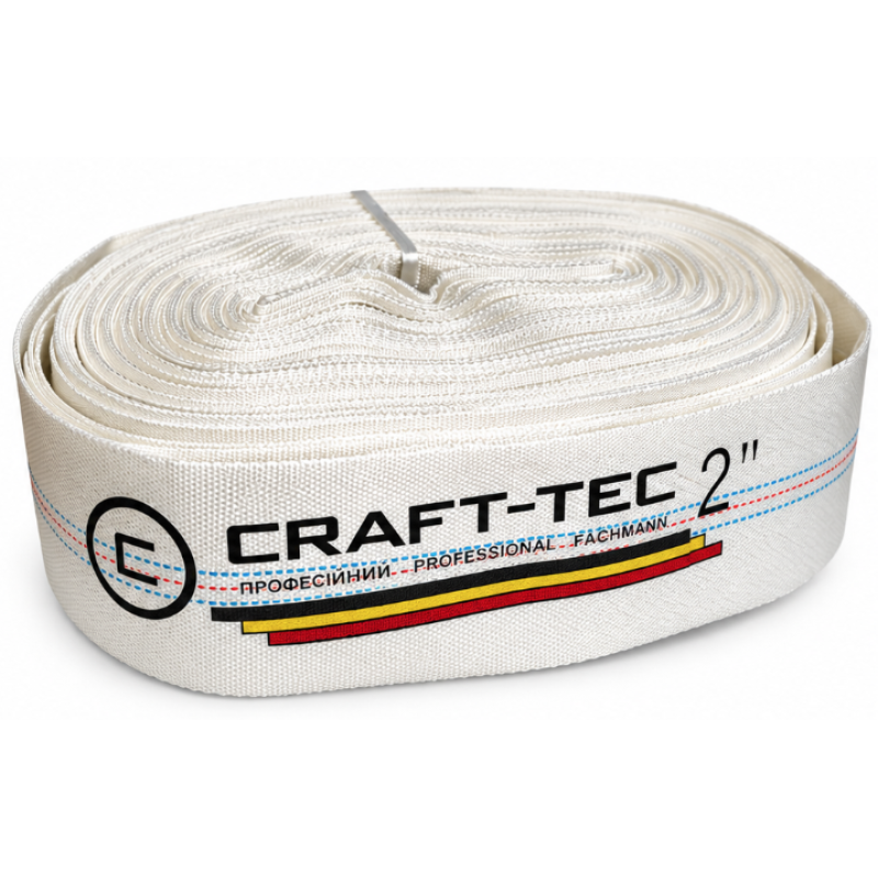 Furtun pompier 2" de 30M 8 BARI ALB fara cuple Aqua Craft MX1217