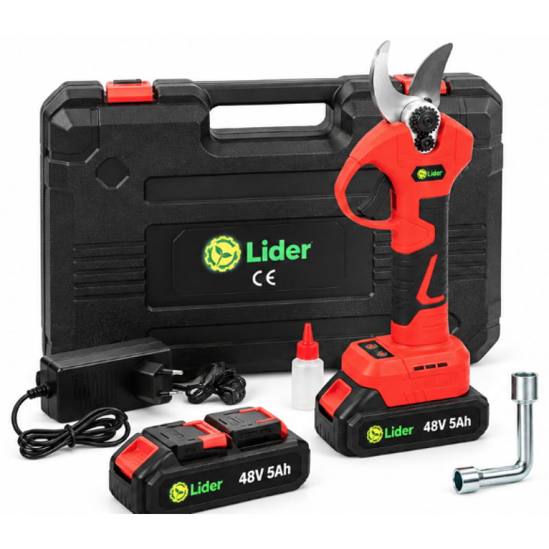Foarfeca electrica gradina 2 acumulatori 48V 5Ah lama SK5 diametru taiere 40mm Brushless MX808