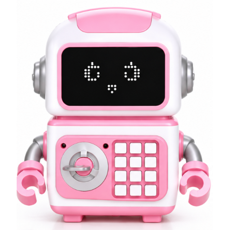 Pusculita interactiva pentru copii Robot Piggy Bank design robot cu ecran luminos