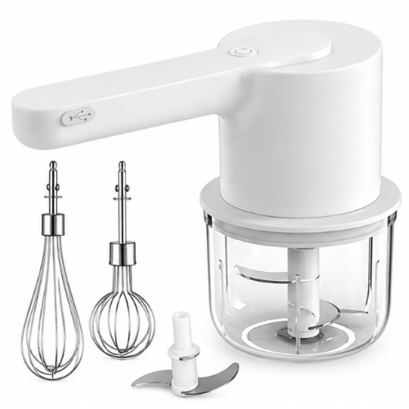 Mini Tocator electric multifunctional 2 in 1 cu teluri interschimbabile 300 ml