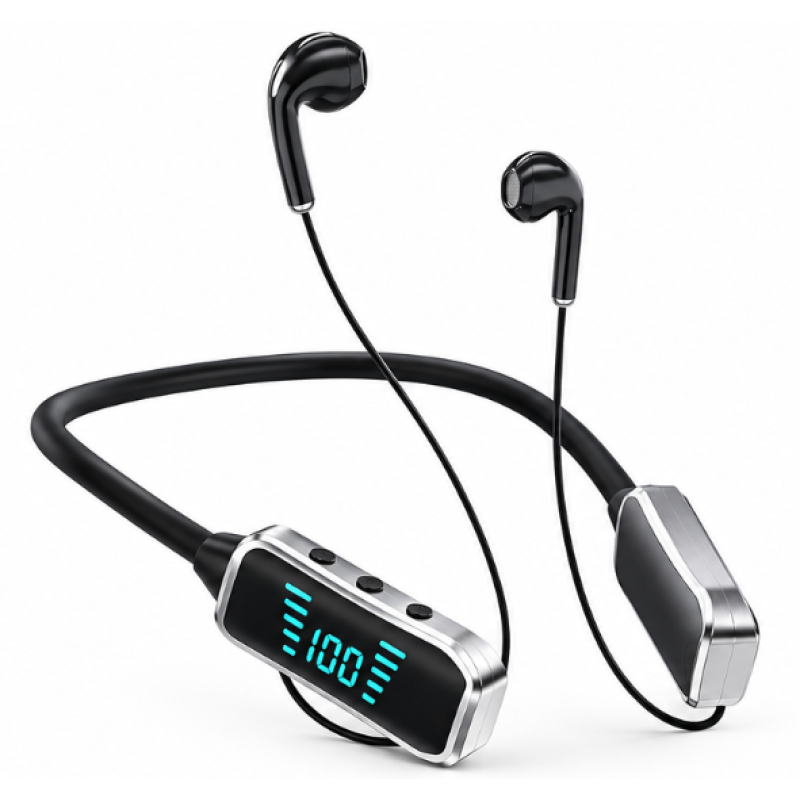Casti Bluetooth Wireless KL 50 cu Banda Flexibila Ecran LED sport