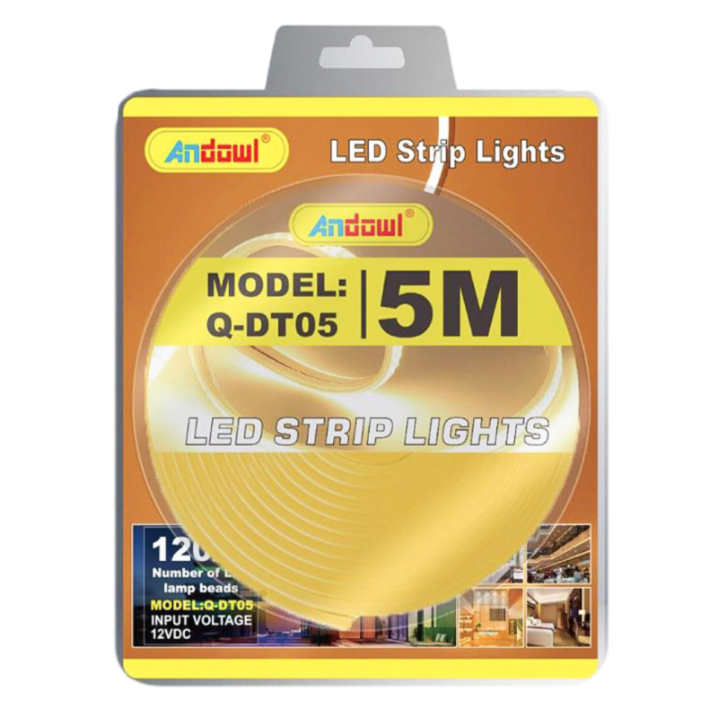 Banda Led neon flexibila 12V lumina ALB CALD 5 metri Q DT05